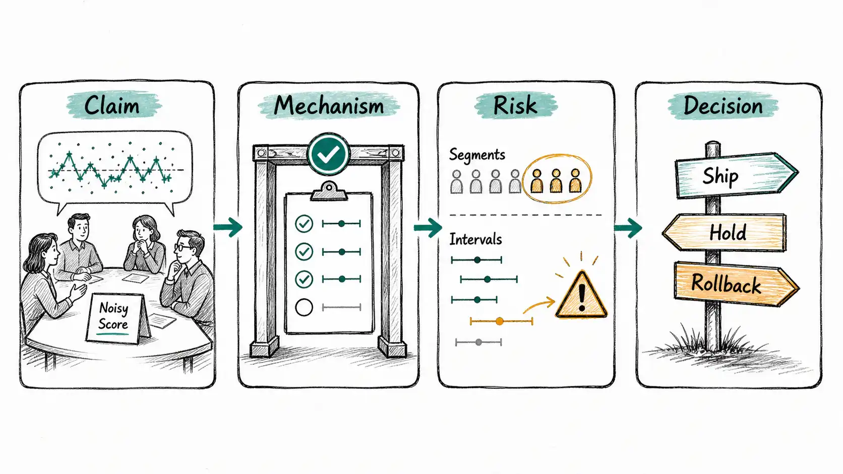 Infographic map for Regression Gates and Release Decisions